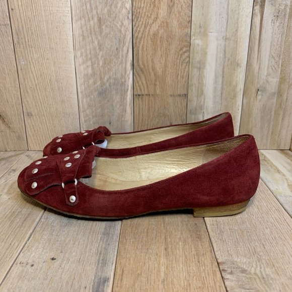 MICHAEL KORS GWEN SUEDE CREPE KIL FRINGE TIE FLATS - Picture 2 of 12